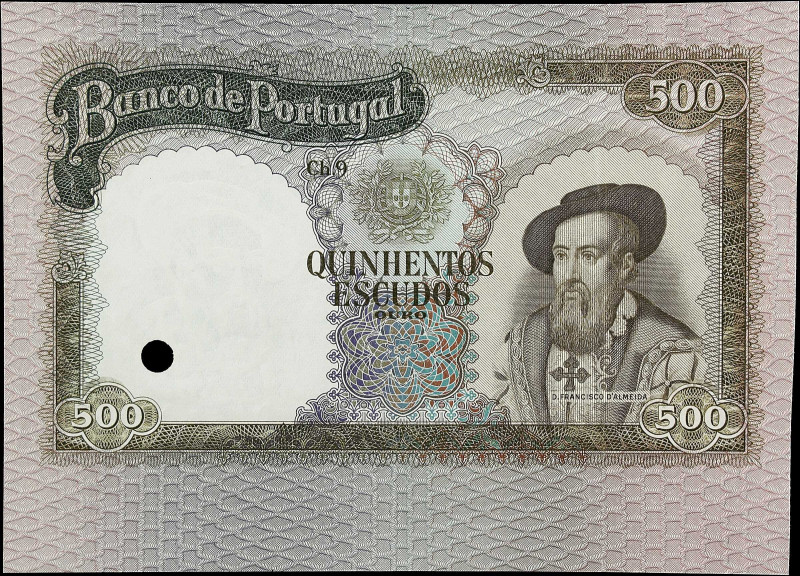 PORTUGAL. Banco de Portugal. 500 Escudos, 1958. P-162p. Proof. Choice About Unci...