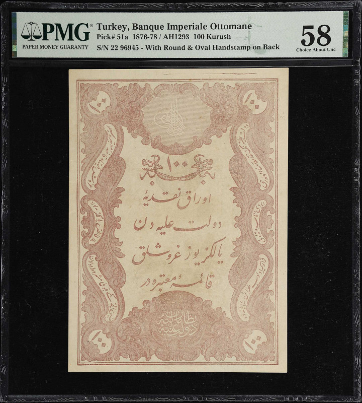 TURKEY. Banque Imperiale Ottomane. 100 Kurush, 1876-78. P-51a. PMG Choice About ...