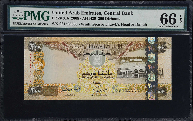 UNITED ARAB EMIRATES. United Arab Emirates Central Bank. 200 Dirhams, 2008. P-31...