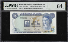 MIXED LOTS. Lot of 2. East Caribbean Currency Authority & Bermuda Government. 1 Dollar, ND (1965-70). P-13o* & 23a. Replacement and Issued. PMG Mixed ...