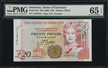 MIXED LOTS. Lot of (2). Treasury of the States of Jersey & States Treasurer of The States of Guernsey. 20 Pounds, ND (1996-2000). P-29a & 58a. PMG Gem...