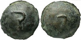 Central Italy, Uncertain mint, Cast Semis, 3rd century BC; AE (g 131; mm 43; h 9); Sickle, Rv. U. HNItaly -; AG -; TV -; Haeberlin -; ICC 266 (this co...