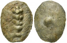 Tuder or Volsinii, Cast Uncia, 3rd century BC; AE (g 11,75; mm 25; h 12); Club, Rv. °. HNItaly 55, ICC 200.
Very rare. Untouched light green patina, a...