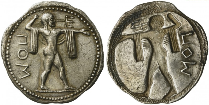 Lucania, Poseidonia, Stater, ca. 530-500 BC; AR (g 7,21; mm 30; h 12); Poseidon,...