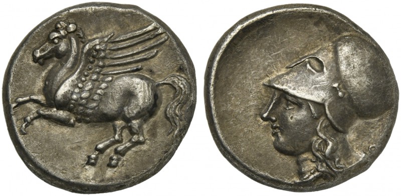 Bruttium, Medma, ‘Corinthian standard’ Stater, ca. 330-320 BC; AR (g 8,43; mm 20...