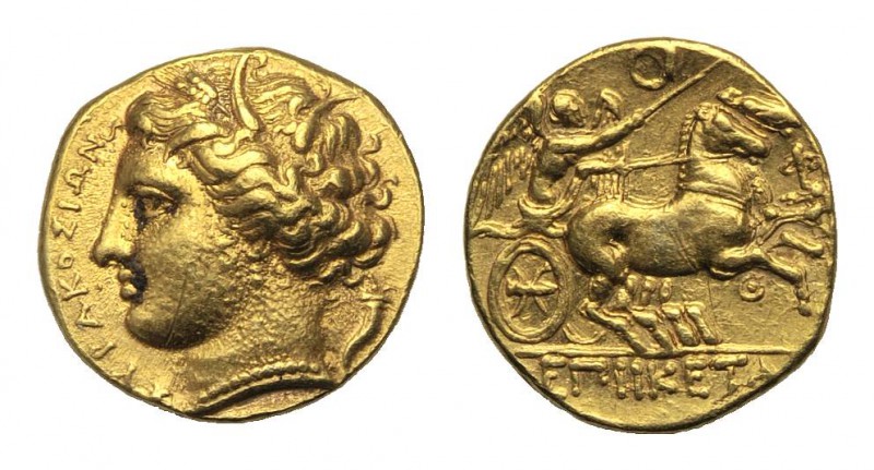 Sicily, Syracuse, 60 Litrai under tyrant Hiketas II, ca. 288-278 BC; AV (4,29; m...