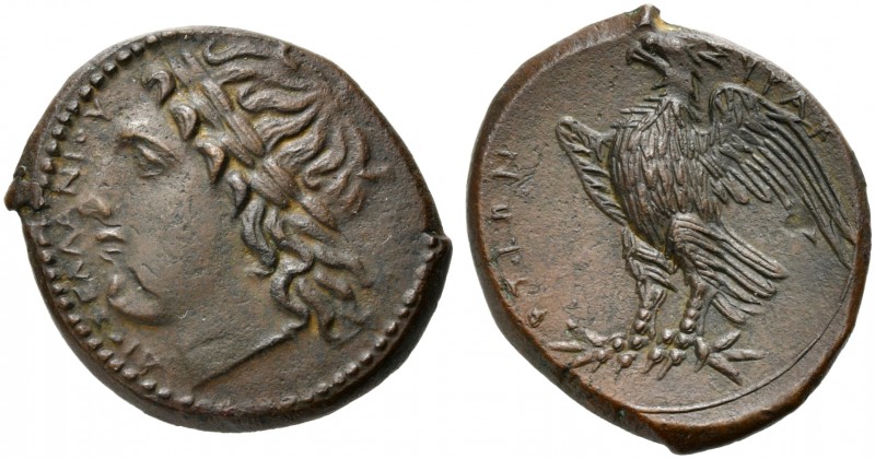 Sicily, Syracuse, Bronze under tyrant Hiketas II, ca. 288-278 BC; AE (g 7,67; mm...
