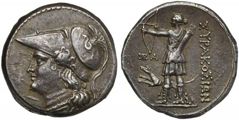 Sicily, Syracuse, 12 Litrae under the Fifth Democracy, 214-212 BC; AR (g 10,14; ...