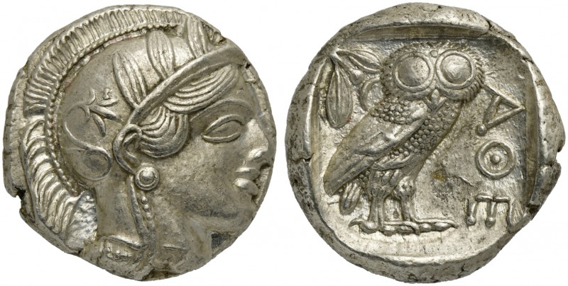 Attica, Athens, Tetradrachm, after 449 BC; AR (g 17,22; mm 24; h 12); Head of At...