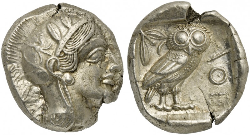 Attica, Athens, Tetradrachm, after 449 BC; AR (g 17,12; mm 25; h 6); Head of Ath...