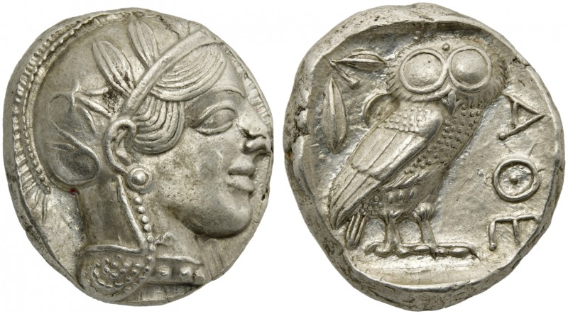 Attica, Athens, Tetradrachm, after 449 BC; AR (g 17,20; mm 23; h 6); Head of Ath...
