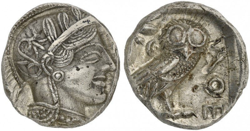 Attica, Athens, Tetradrachm, after 449 BC; AR (g 17,08; mm 22; h 6); Head of Ath...