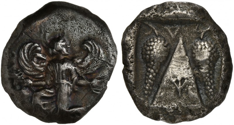 Caria, Kaunos, Stater, ca. 430-410 BC; AR (g 11,08; mm 22; h 12); Winged female ...