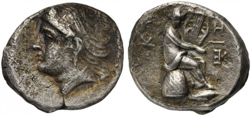 Mysia, Kyzikos, Tetradrachm, ca. 300 BC; AR (g 10,48; mm 23; h 12); Head of Kore...