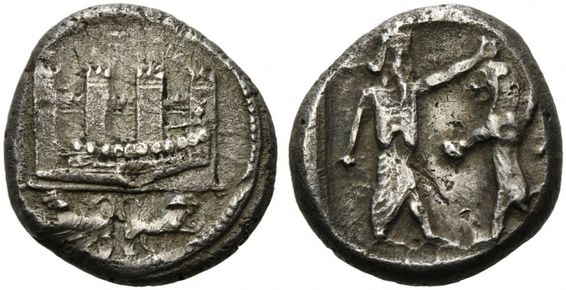 Phoenicia, Sidon, 1/2 Shekel, ca. 450-435 BC; AR (g 6,76; mm 18; h 12); Phoenici...
