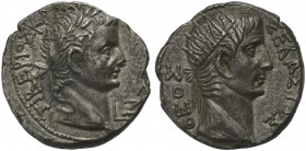 Tiberius (14-37), Tetradrachm, Egypt: Alexandria, AD 20-21; BI (g 13,50; mm 26; h 12); TIBEPIOΣ KAIΣAP ΣEBAΣTOΣ, laureate head of Tiberius r.; before,...
