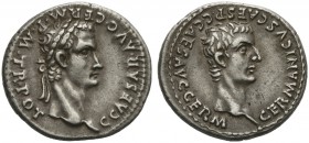 Gaius, called Caligula (37-41), Denarius, Rome, AD 37-38; AR (g 3,72; mm 19; h 6); C CAESAR AVG GERM P M TR POT, laureate head of Caligula r., Rv. GER...