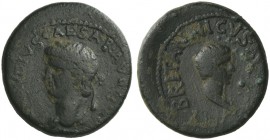Britannicus, Bronze, Syria: Caesarea Philippi (Paneas), AD 41-54; AE (g 6,47; mm 20; h 6); TI CLAVDIVS CAESAR AVG P M TR P IM P P, laureate head of Cl...