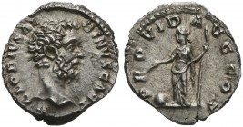Clodius Albinus Caesar (193-197), Denarius, Rome, AD 193; AR (g 3,49; mm 19; h 12); D CLODIVS AL - BINVS AVG, bare head r., Rv. PROVID AVG COS, Provid...