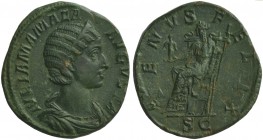 Julia Mamaea, Sestertius struck under Severus Alexander, Rome, AD 222-235; AE (g 18,60; mm 30; h 12); IVLIA MAMA - EA AVGVSTA, diademed and draped bus...