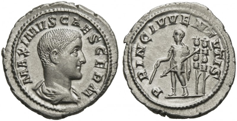 Maximus Caesar, Denarius struck under Maximinus I, Rome, AD 236-238; AR (g 3,16;...