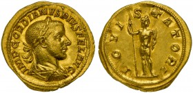Gordian III (238-244), Aureus, Rome, AD 241-243; AV (g 5,18; mm 20; h 12); IMP GORDIANVS PIVS FEL AVG, laureate, draped and cuirassed bust r., Rv. IOV...