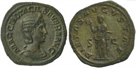Otacilia Severa, Sestertius struck under Philip I, Rome, AD 244-249; AE (g 19,93; mm 31; h 12); MARCIA OTACIL SEVERA AVG, diademed and draped bust r.,...