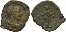 Trebonianus Gallus (251-253), Sestertius, Rome, AD 251-253; AE (g 20,11; mm 30; h 1); IMP CAES C VIBIVS TREBONIANVS GALLVS AVG, laureate, draped and c...