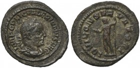 Valerian I (253-260), Quinarius, Rome, AD 254 ; BI (g 1,21; mm 11; h 5); IMP C P LIC VALERIANVS AVG, laureate, draped an cuirassed bust r., Rv. IOVI C...