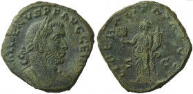 Gallienus (253-268), Sestertius, Rome, AD 257-258; AE (g 17,08; mm 28; h 12); GALLIENVS P F AVG GERM, laureate and cuirassed bust r., Rv. LIBERALITAS ...