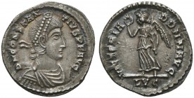 Constantius II (337-361), Reduced siliqua, Lugdunum, AD 360-361; AR (g 1,84; mm 18; h 6); D N CONSTAN - TIVS P F AVG, diademed, draped and cuirassed b...
