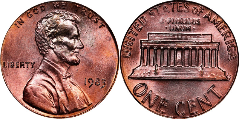 1983 Lincoln Cent. Doubled Die Reverse. MS-66 RD (PCGS). OGH Generation 3.1.
PC...