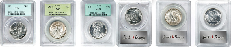 Lot of (3) Late Date Walking Liberty Half Dollars. MS-64 (PCGS). OGH.
Included ...