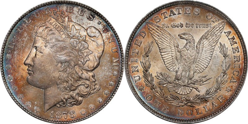 1878 Morgan Silver Dollar. 8 Tailfeathers. VAM-5. Top 100 Variety. Doubled R-I-B...