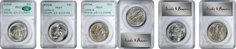 1938 Boone Bicentennial. PDS Set. MS-63 (PCGS). OGH Generation 1.2 Rattler.
All...