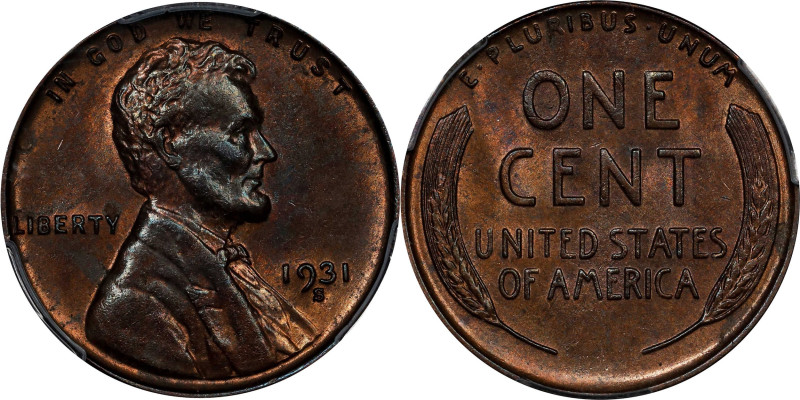 1931-S Lincoln Cent. MS-63 RB (PCGS).
PCGS# 2619. NGC ID: 22D4.