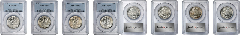 Lot of (4) Middle and Late Date Walking Liberty Half Dollars. MS-63 (PCGS).
Inc...