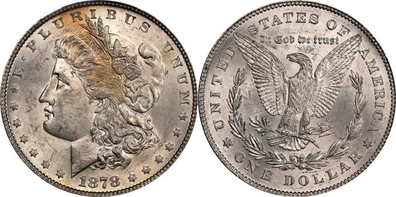 1878 Morgan Silver Dollar. 7 Tailfeathers. Reverse of 1878. MS-62 (PCGS).
PCGS#...