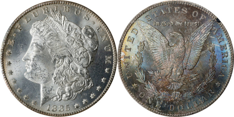 1885-CC GSA Morgan Silver Dollar. MS-63 (NGC).
The original box and card are no...