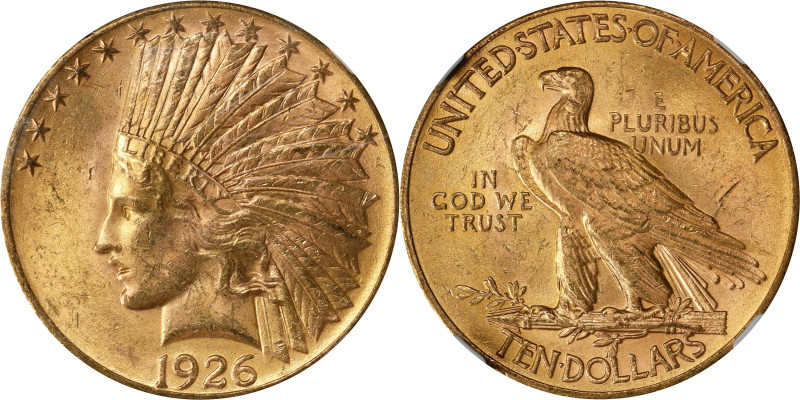 1926 Indian Eagle. MS-63 (NGC).
PCGS# 8882. NGC ID: 28H9.