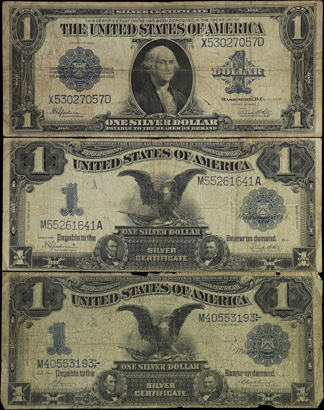 Lot of (3) Fr. 228, 236 & 237. 1899-1923 $1 Silver Certificates. Fine.
A group ...