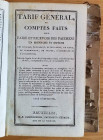 AA.VV. Tarif General ou Comptes Faits pour faire et recevoir des paiemens en monnaies et especes. Bruxelles 1809. Tutta Pelle pp. 276, ill in b/n. Buo...
