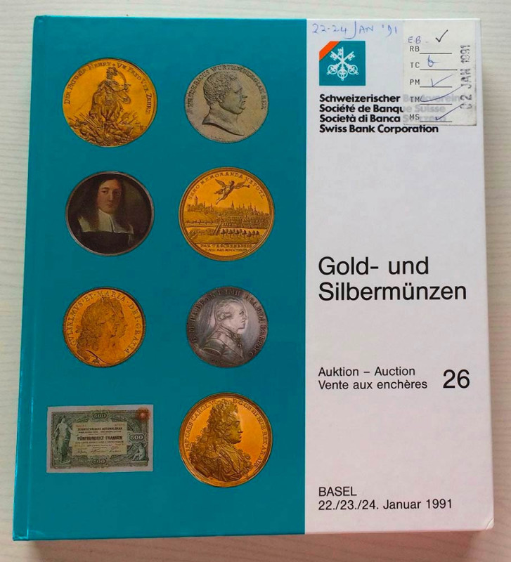 SBV Auktion 25 Gold- und Sibermunzen. Basel 19-20 September 1990. Cartonato ed. ...