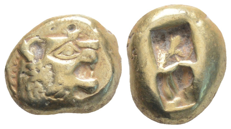 Kingdom of Lydia, Alyattes EL Trite. Sardes, circa 610-546 BC.4.7g, 12,4 mm. 
He...