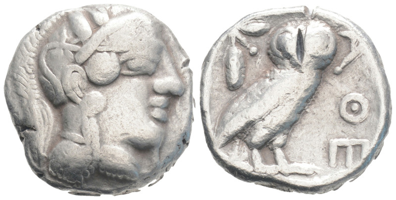 Greek
ATTICA, Athens. 449-413 BC. AR Tetradrachm (16.3 g, 18,6 mm,). Helmeted he...