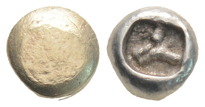 Ionia - Uncertain. Circa 650-600 BC. EL Hemihekte-Twelfth Stater 1. g, 6,5 mm. L...