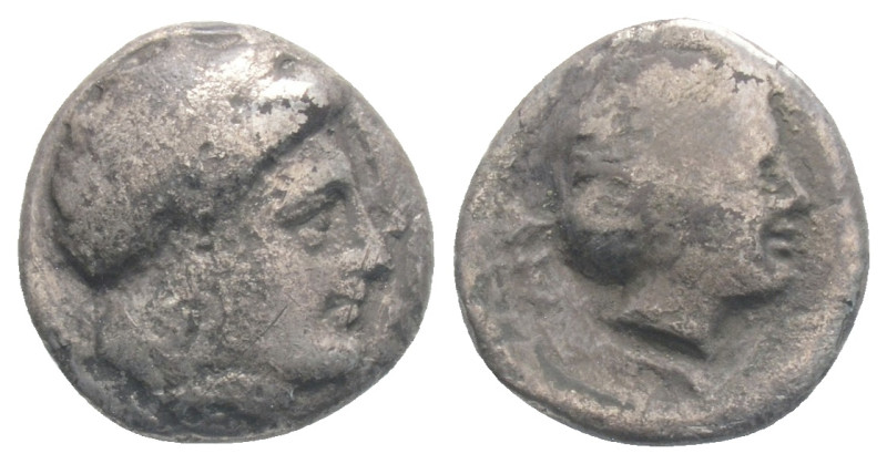 Greek
LESBOS, Mytilene (Circa 400-350 BC) AR diobol (10.7mm, 1.2 g)
Laureate hea...