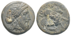 Greek Asia. Mysia, Adramyttium. A, 4th century BC. Obv. Laureate head of Zeus right. Rev. Forepart of Pegasus right. AE. 3,6 g. 15,8 mm.