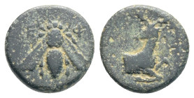 Greek Asia. Ionia, Ephesos. AE c. 387-289 BC. 1,6 g. 12,5 mm.