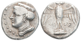 Greek
Pontos. Amisos as Peiraieos. ΧΑΡΙ-, magistrate circa 400-300 BC. Drachm AR, 5,5 g. 18,1 mm.
